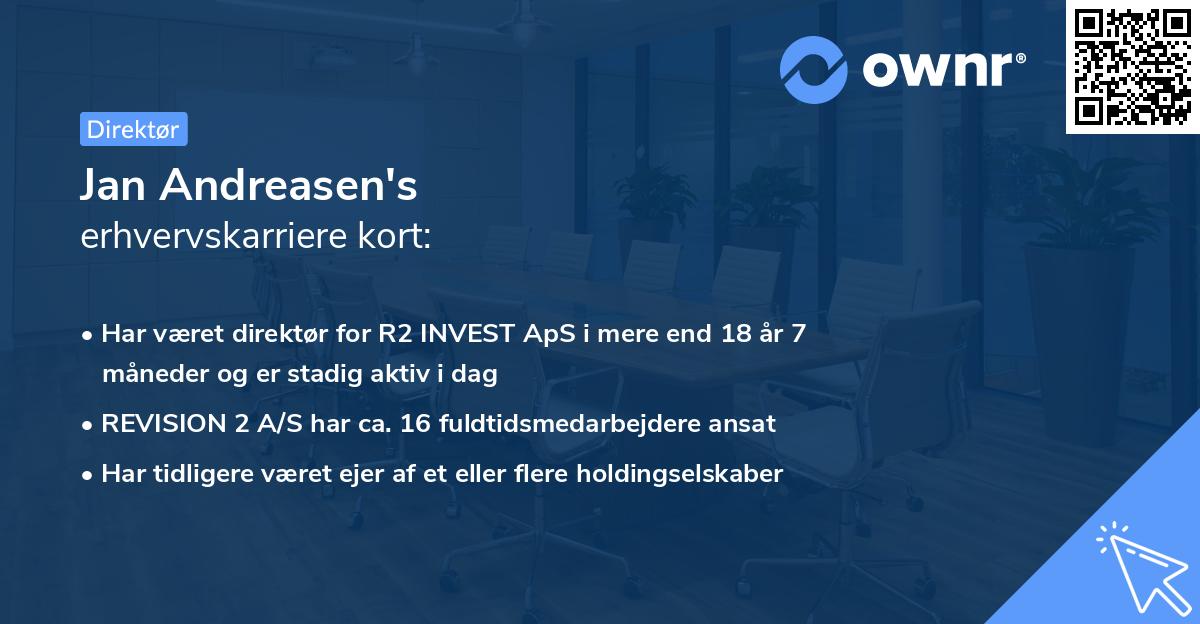 Jan Andreasen's erhvervskarriere kort