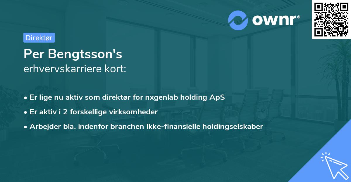 Per Bengtsson's erhvervskarriere kort