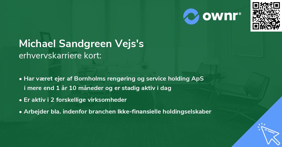 Michael Sandgreen Vejs's erhvervskarriere kort