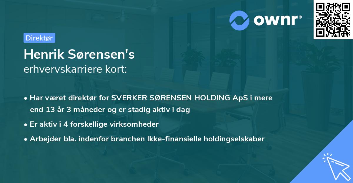 Henrik Sørensen's erhvervskarriere kort