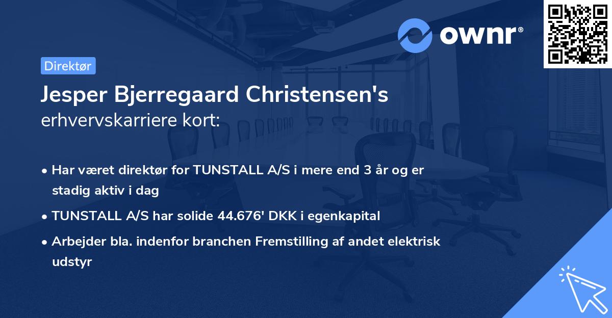 Jesper Bjerregaard Christensen's erhvervskarriere kort