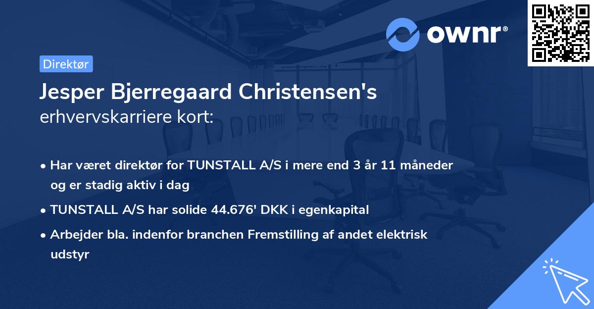 Jesper Bjerregaard Christensen's erhvervskarriere kort
