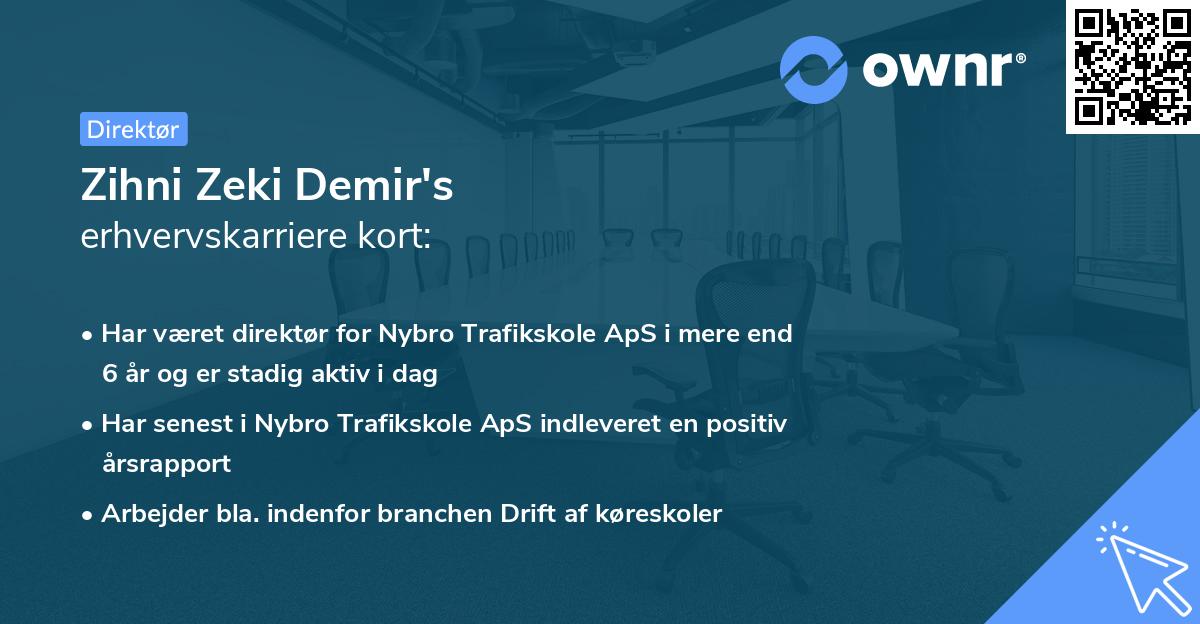 Zihni Zeki Demir's erhvervskarriere kort