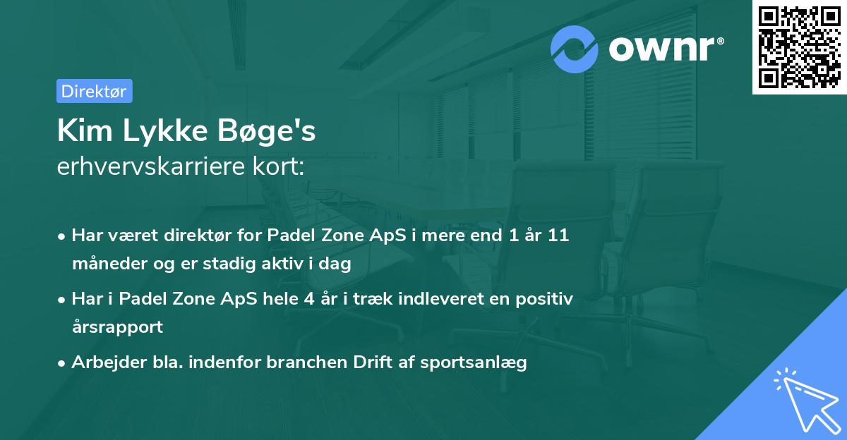 Kim Lykke Bøge's erhvervskarriere kort
