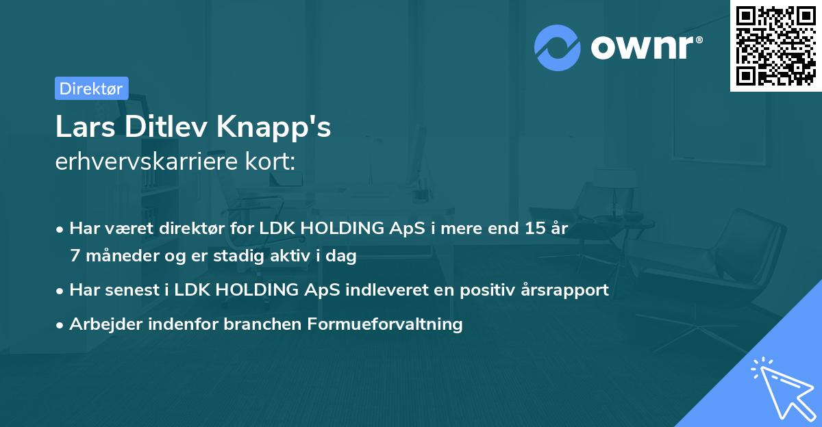 Lars Ditlev Knapp's erhvervskarriere kort