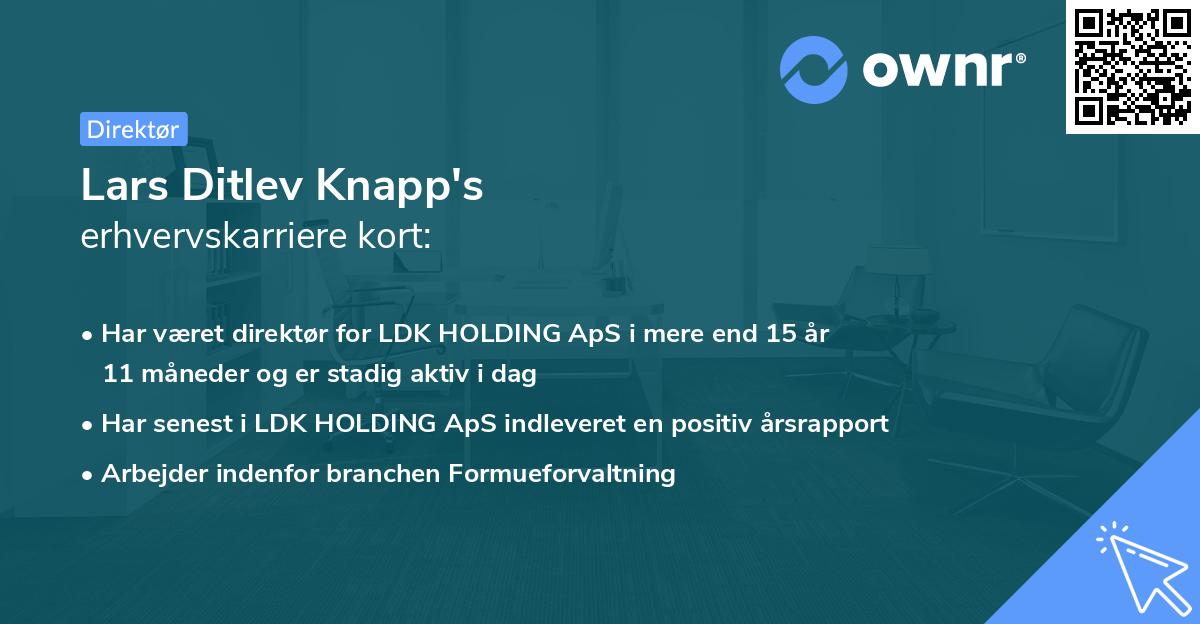 Lars Ditlev Knapp's erhvervskarriere kort