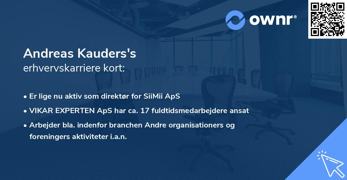 Andreas Kauders's erhvervskarriere kort