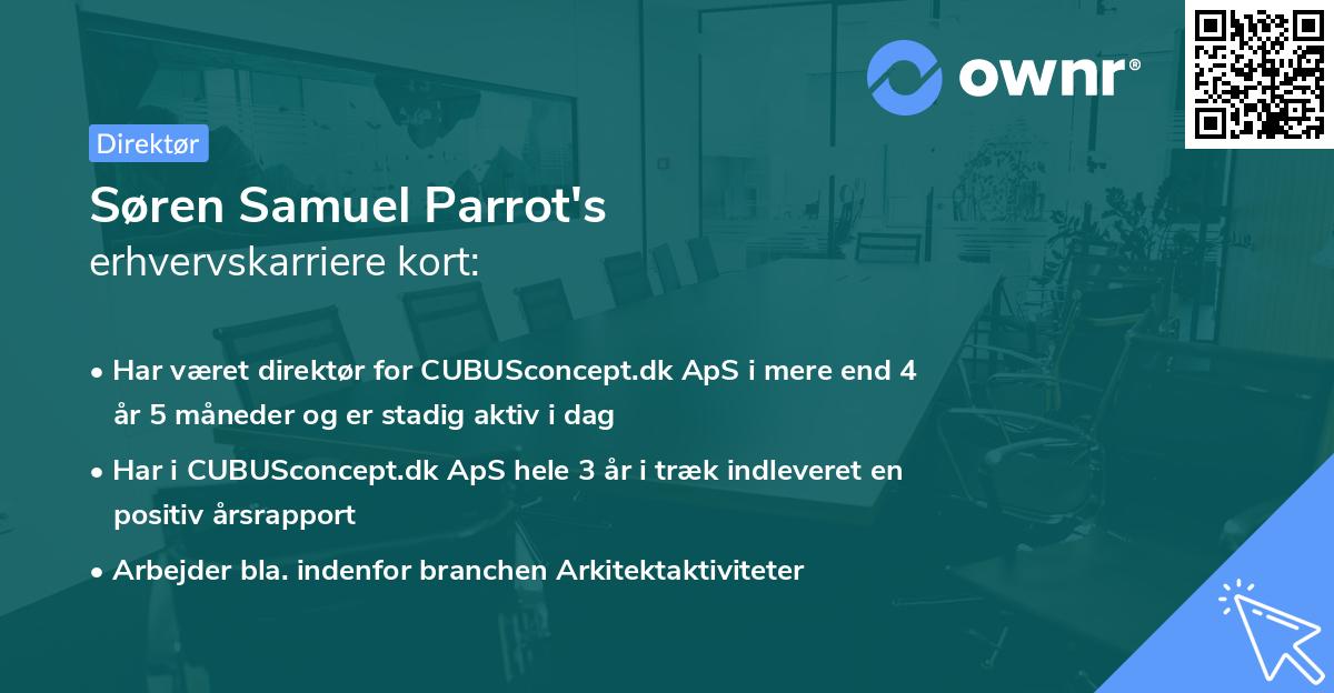 Søren Samuel Parrot's erhvervskarriere kort