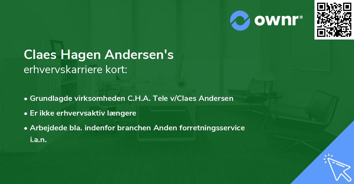 Claes Hagen Andersen's erhvervskarriere kort