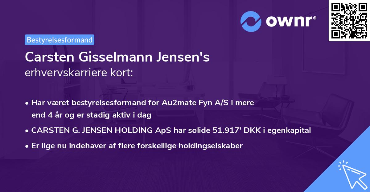 Carsten Gisselmann Jensen's erhvervskarriere kort