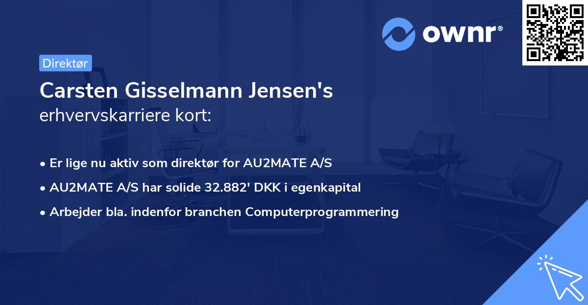 Carsten Gisselmann Jensen's erhvervskarriere kort