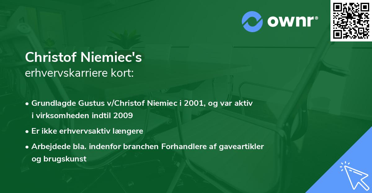 Christof Niemiec's erhvervskarriere kort