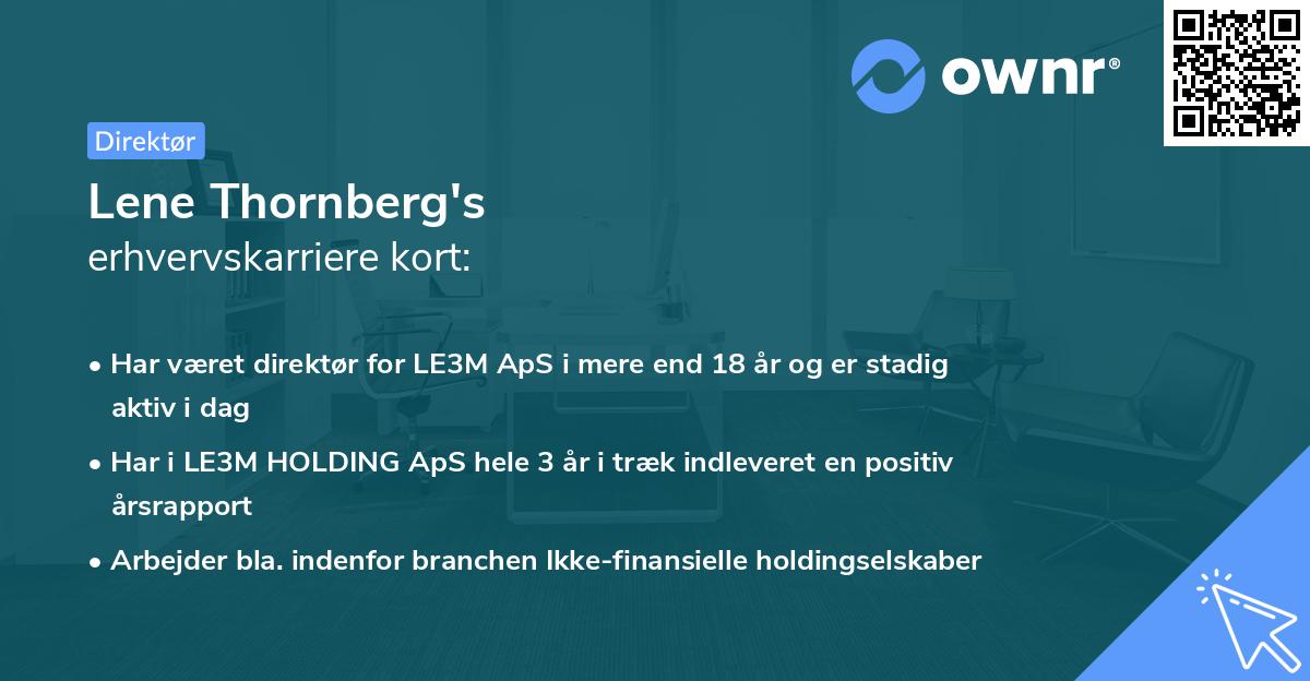 Lene Thornberg's erhvervskarriere kort
