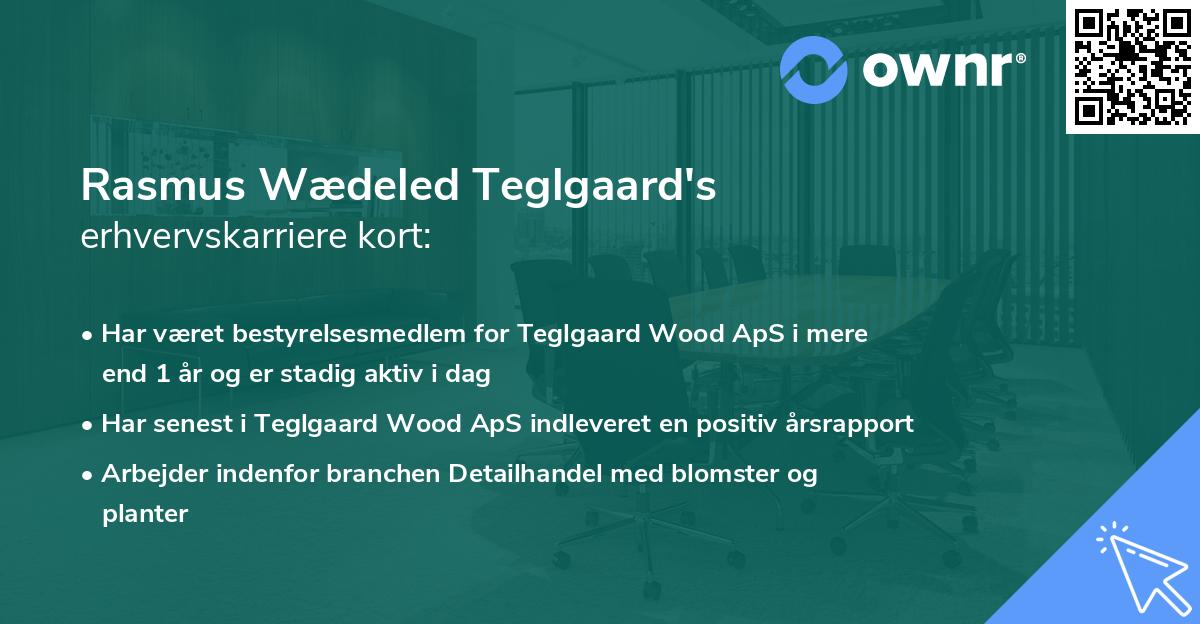 Rasmus Wædeled Teglgaard's erhvervskarriere kort