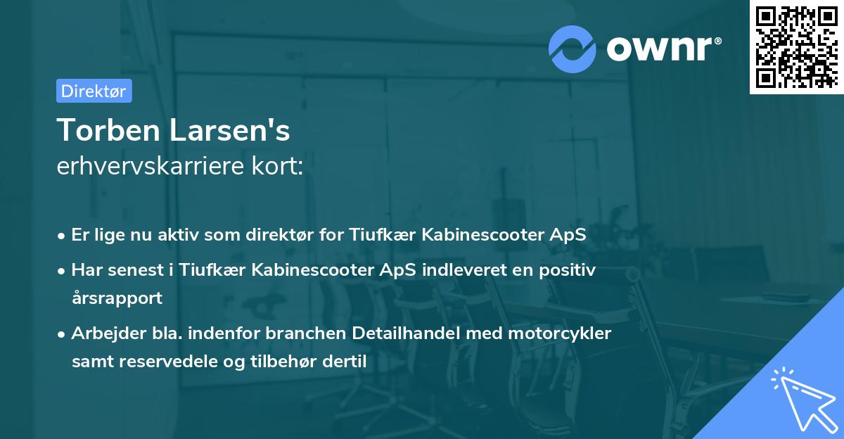 Torben Larsen's erhvervskarriere kort
