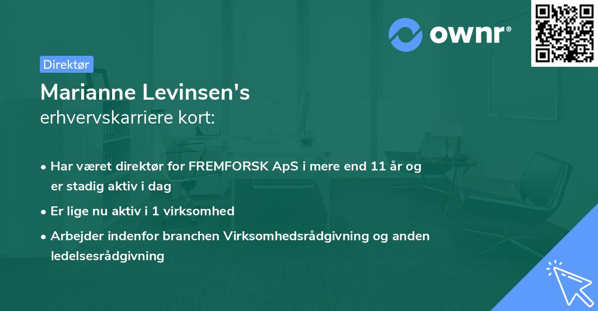 Marianne Levinsen's erhvervskarriere kort