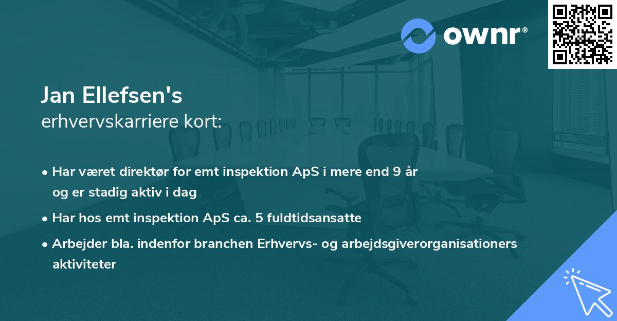 Jan Ellefsen's erhvervskarriere kort
