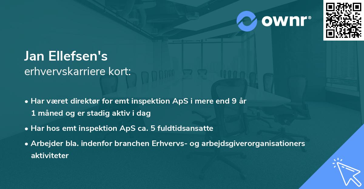 Jan Ellefsen's erhvervskarriere kort