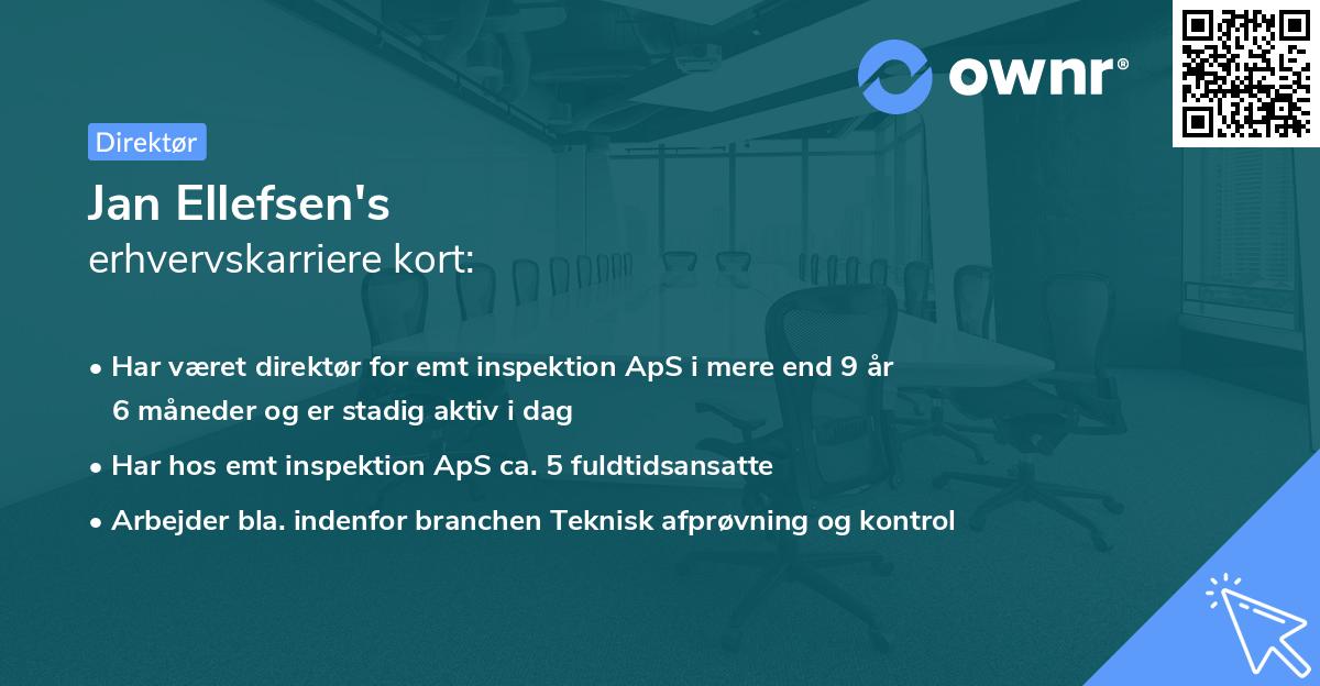 Jan Ellefsen's erhvervskarriere kort