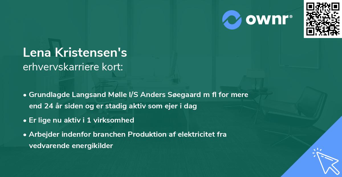 Lena Kristensen's erhvervskarriere kort