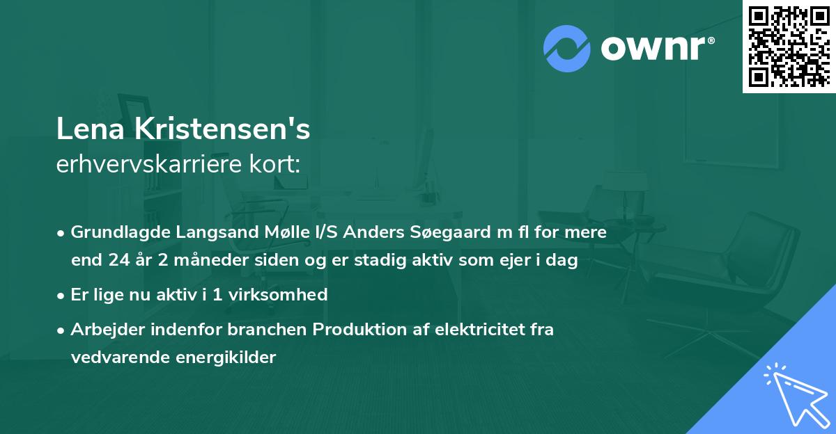 Lena Kristensen's erhvervskarriere kort