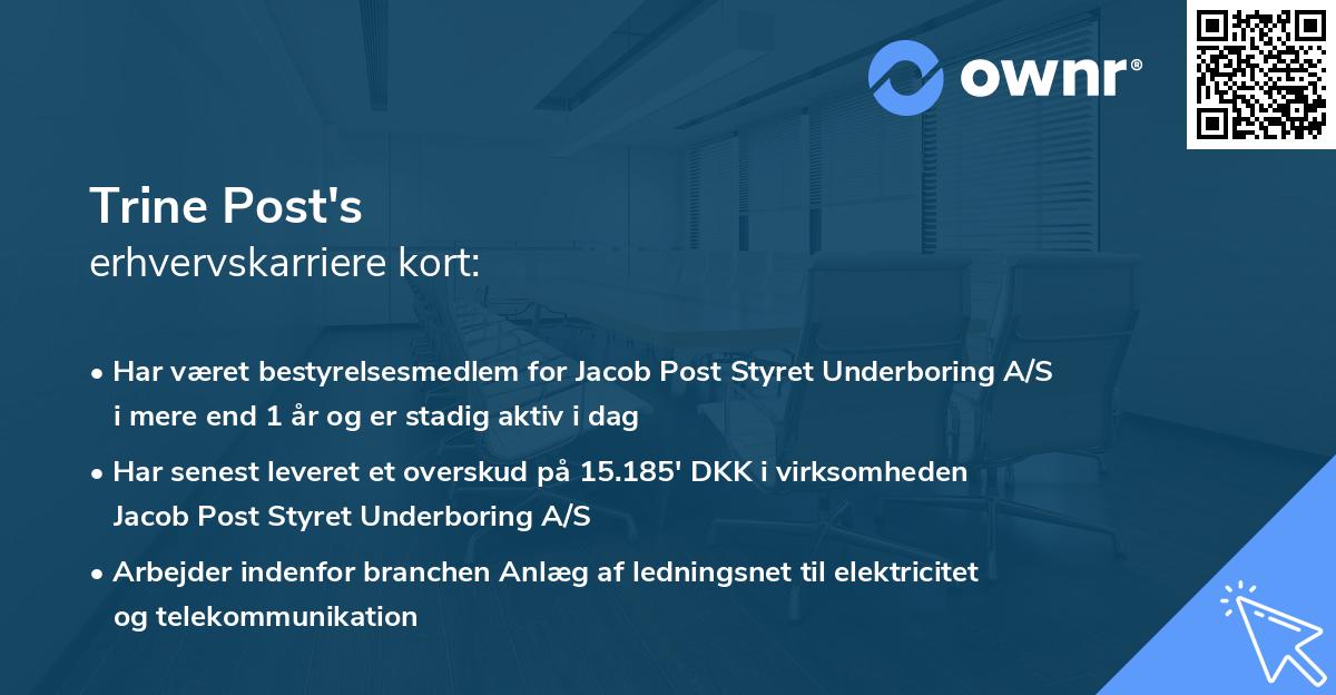 Trine Post's erhvervskarriere kort