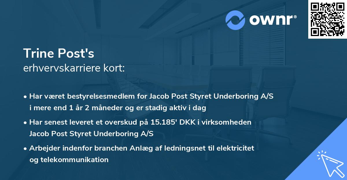 Trine Post's erhvervskarriere kort
