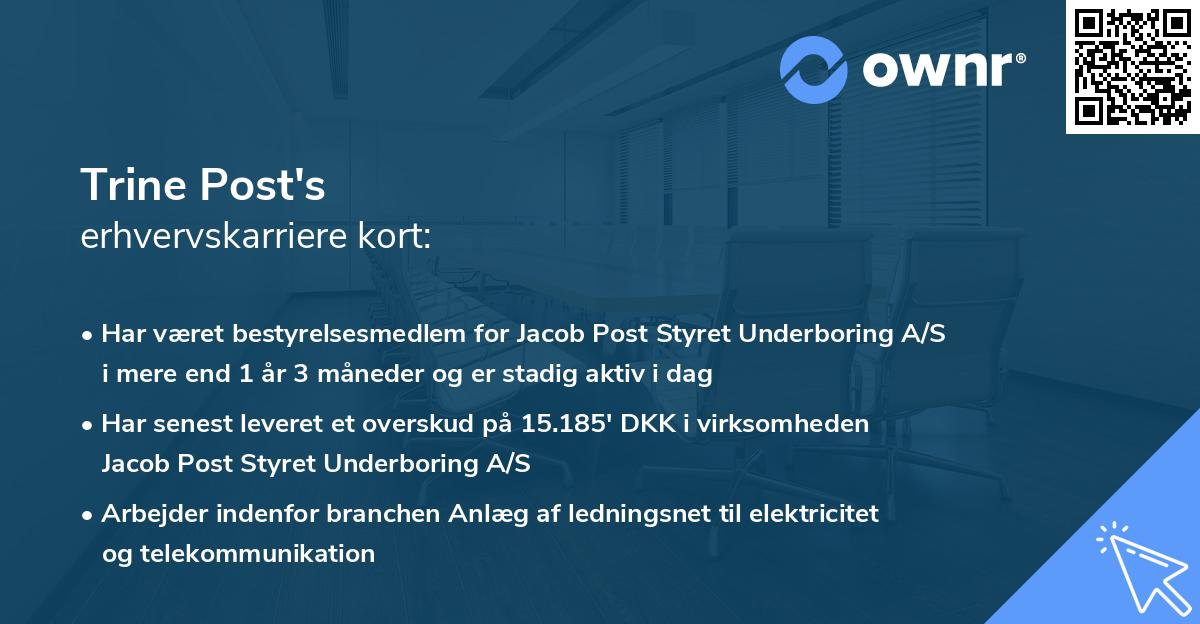 Trine Post's erhvervskarriere kort