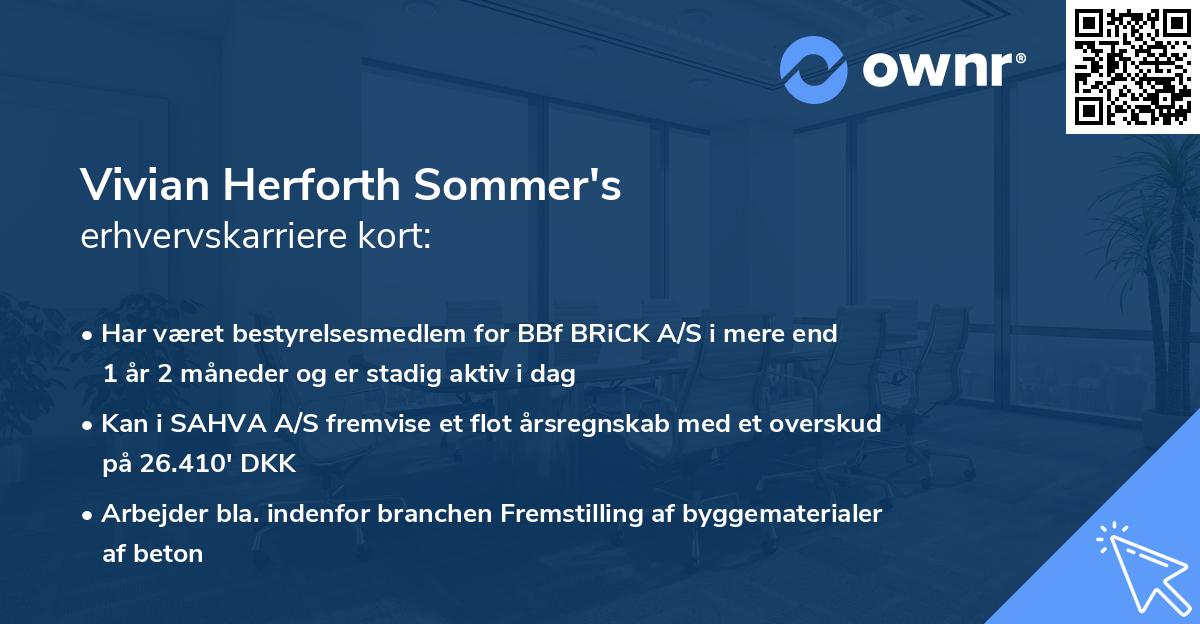 Vivian Herforth Sommer's erhvervskarriere kort