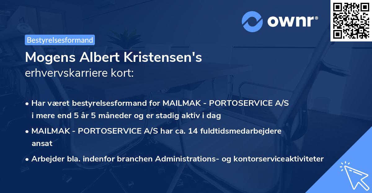Mogens Albert Kristensen's erhvervskarriere kort