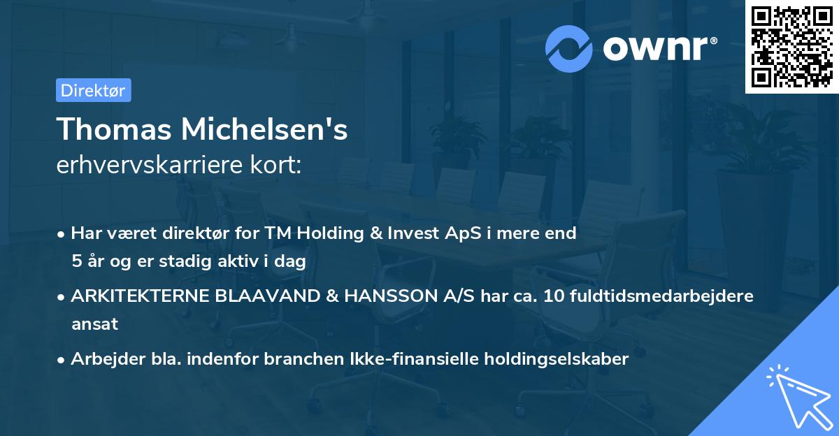 Thomas Michelsen's erhvervskarriere kort