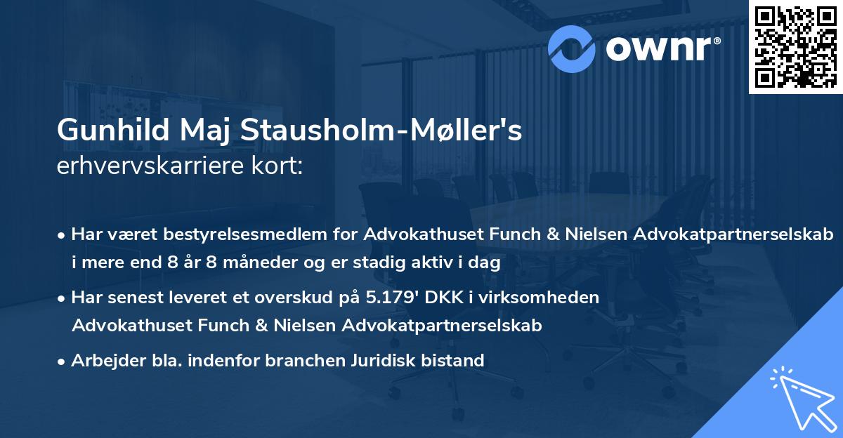 Gunhild Maj Stausholm-Møller's erhvervskarriere kort