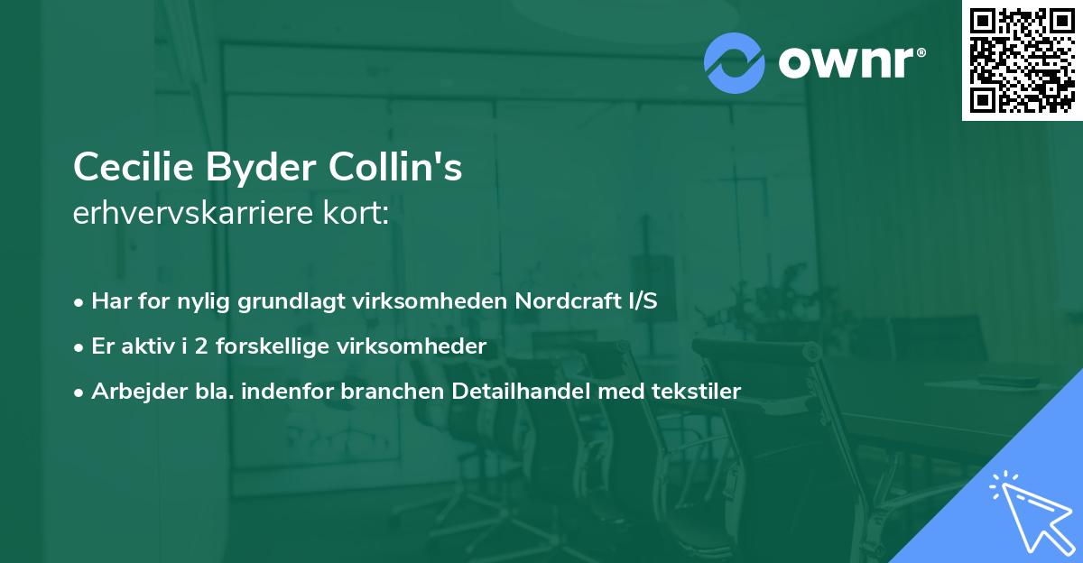Cecilie Byder Collin's erhvervskarriere kort