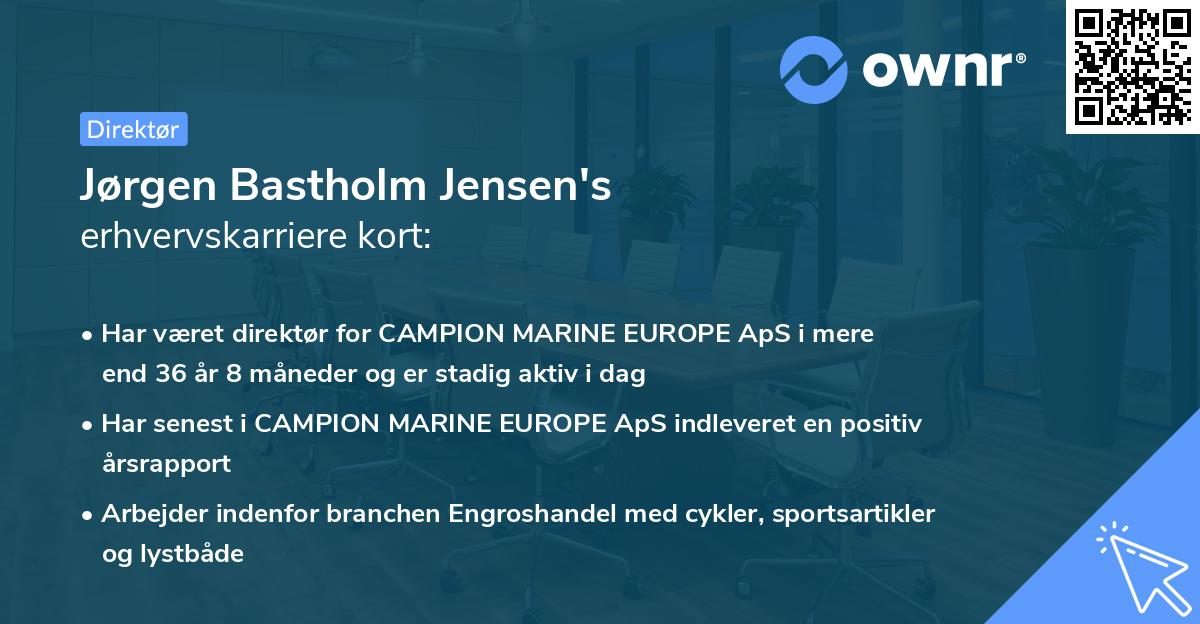 Jørgen Bastholm Jensen's erhvervskarriere kort