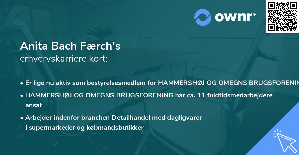 Anita Bach Færch's erhvervskarriere kort