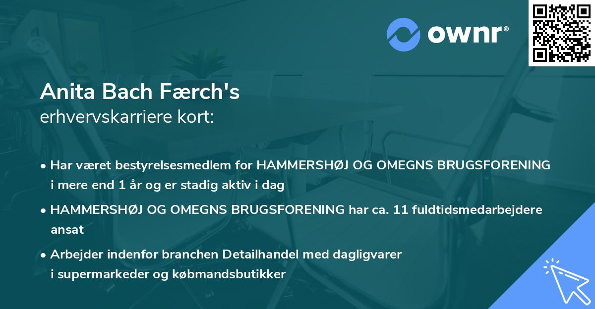 Anita Bach Færch's erhvervskarriere kort