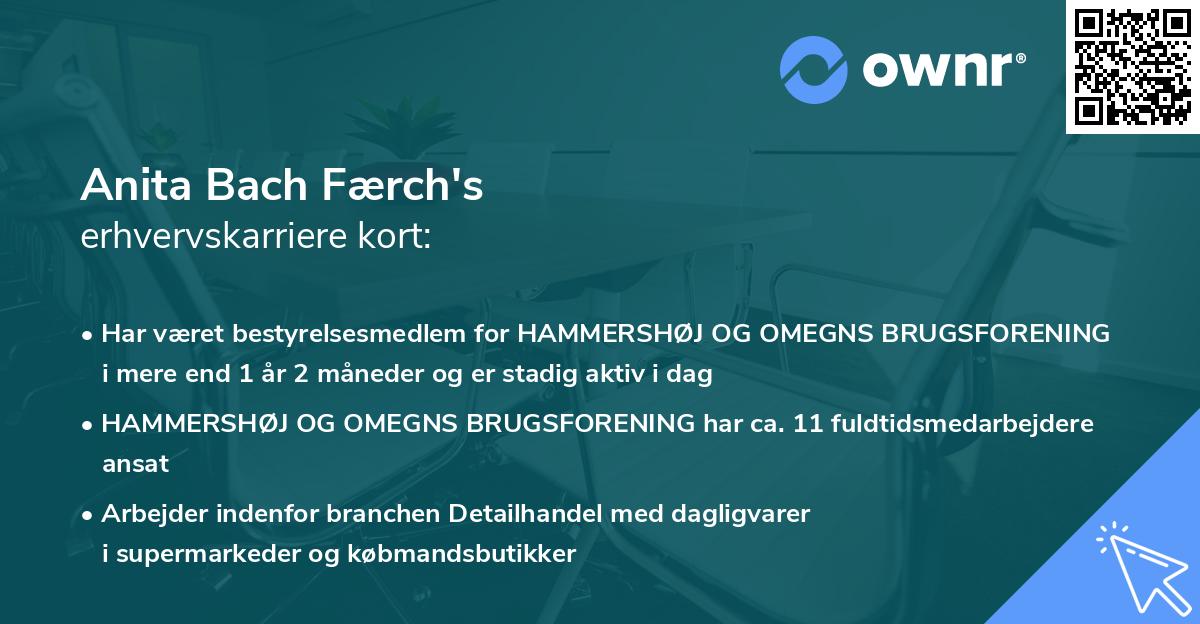 Anita Bach Færch's erhvervskarriere kort