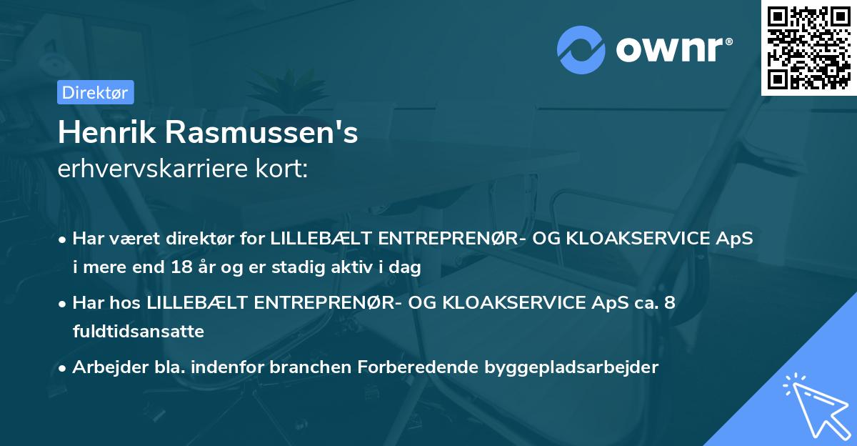 Henrik Rasmussen's erhvervskarriere kort