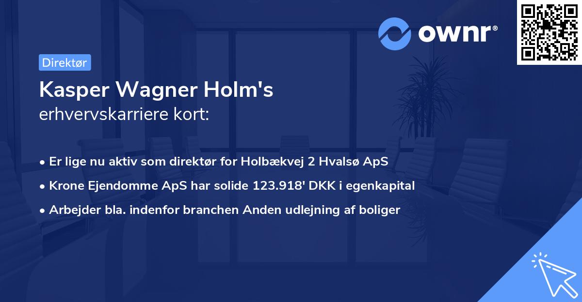 Kasper Wagner Holm's erhvervskarriere kort