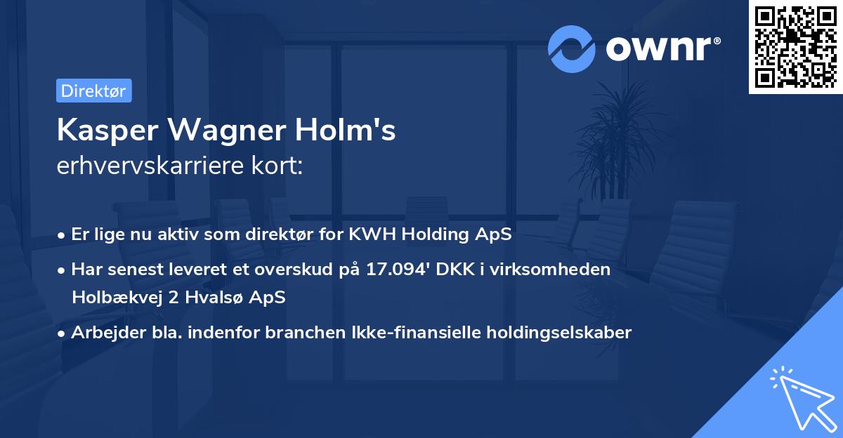 Kasper Wagner Holm's erhvervskarriere kort