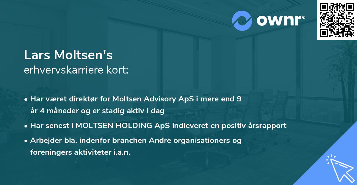 Lars Moltsen's erhvervskarriere kort