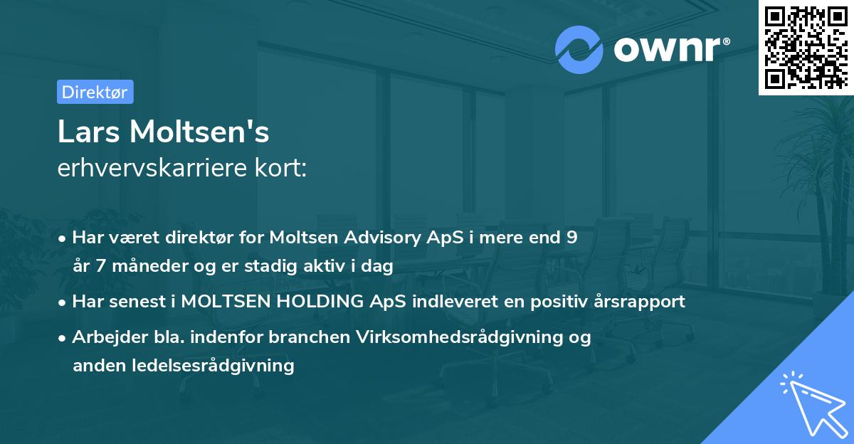 Lars Moltsen's erhvervskarriere kort