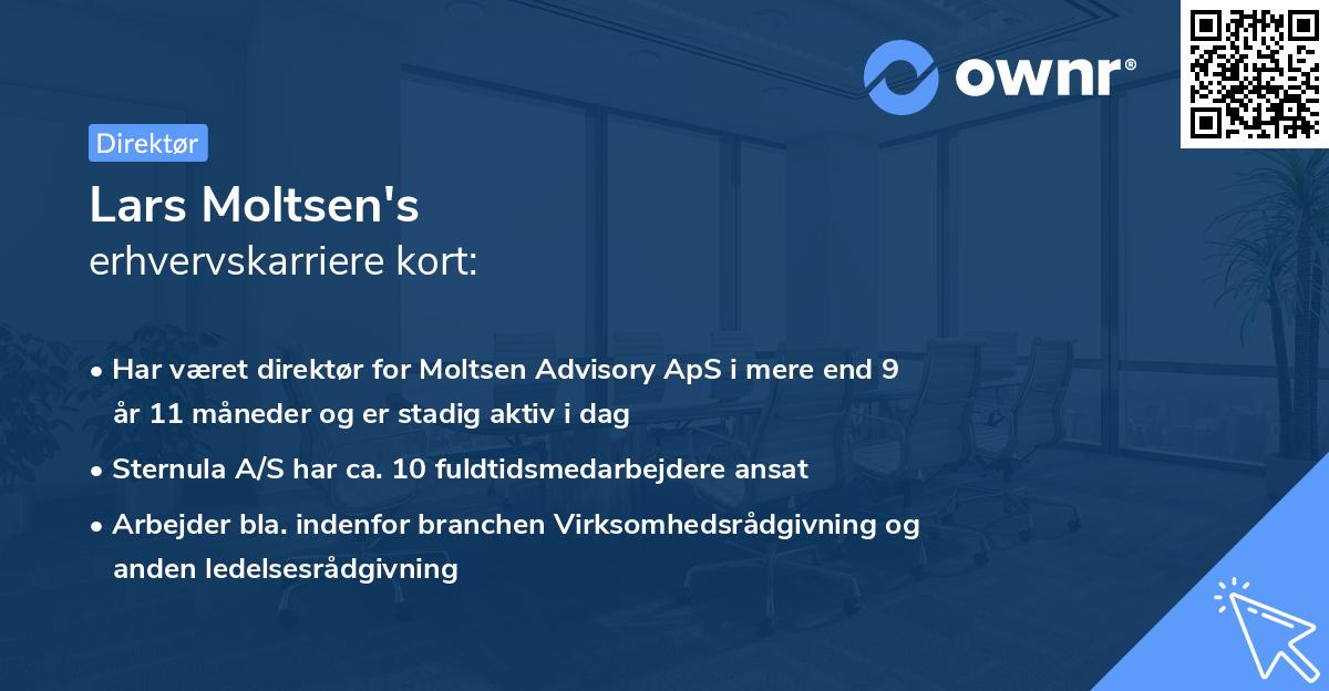 Lars Moltsen's erhvervskarriere kort