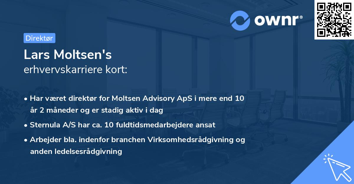 Lars Moltsen's erhvervskarriere kort