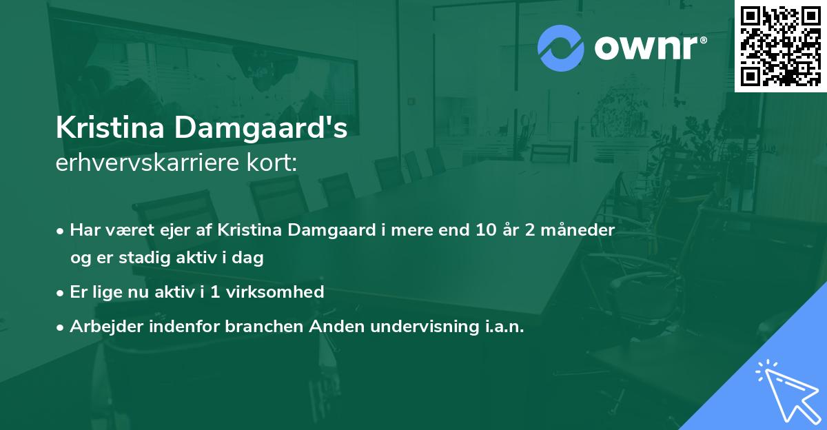 Kristina Damgaard's erhvervskarriere kort