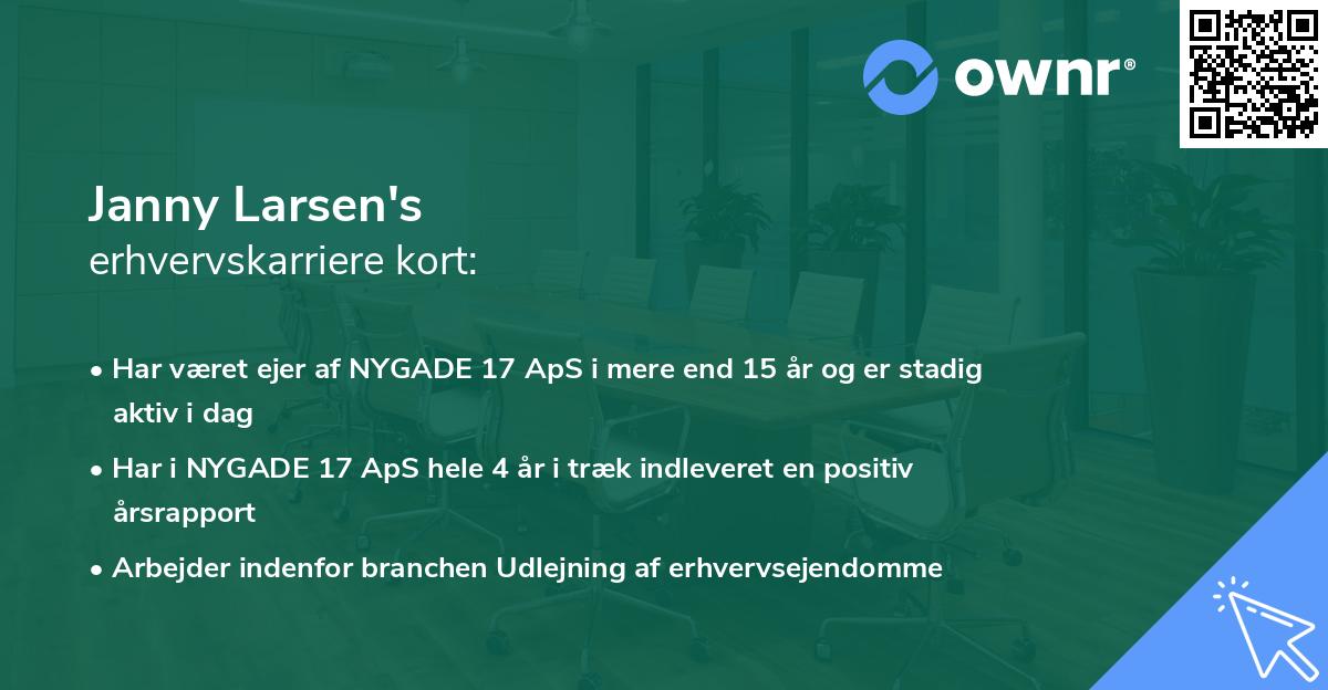 Janny Larsen's erhvervskarriere kort