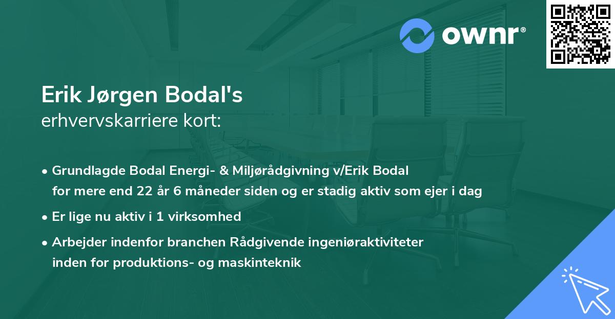 Erik Jørgen Bodal's erhvervskarriere kort