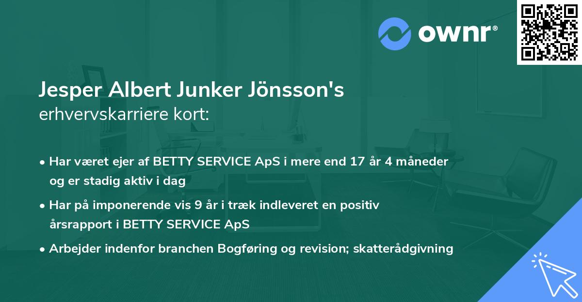 Jesper Albert Junker Jönsson's erhvervskarriere kort