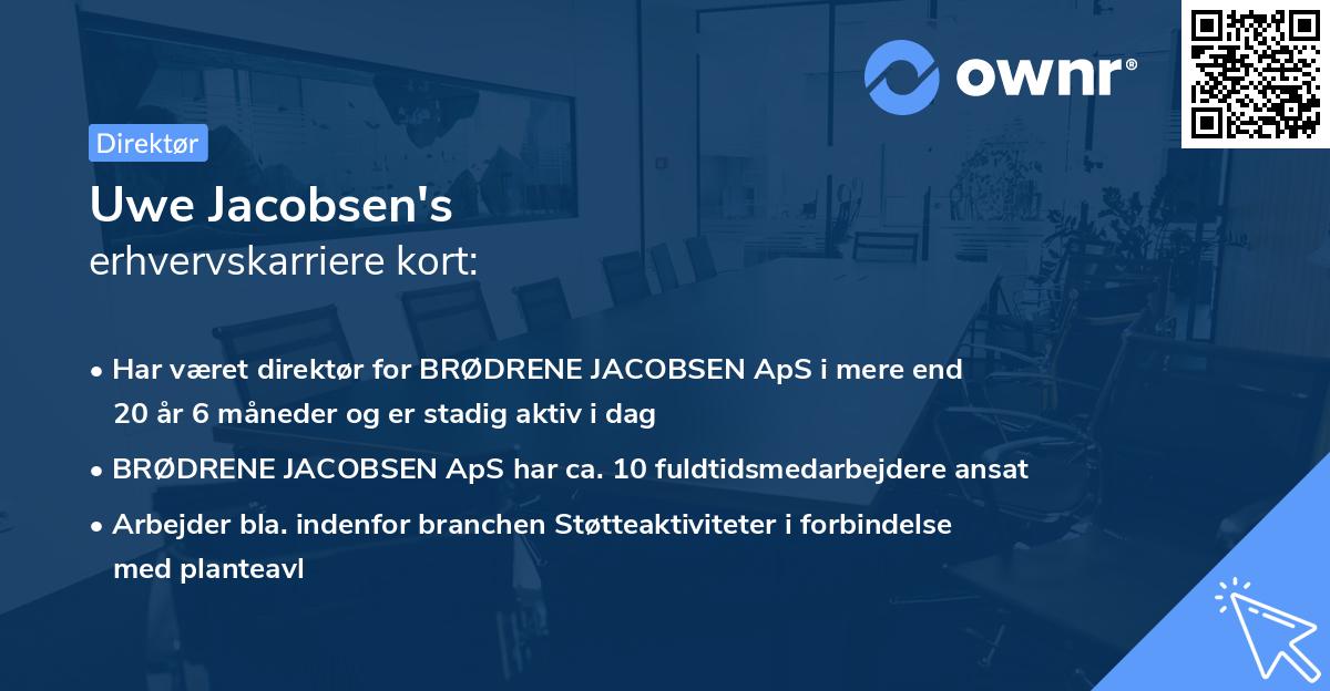 Uwe Jacobsen's erhvervskarriere kort