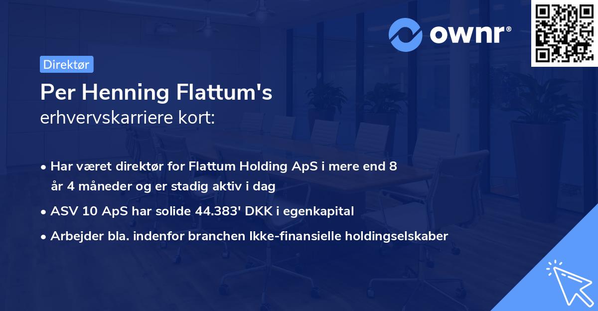Per Henning Flattum's erhvervskarriere kort